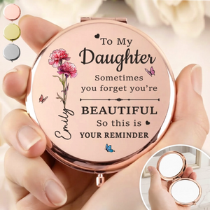 Custom Compact Mirror - Personalized Birthday Gifts For Daughter - A Daughter, My Sweetest Forever