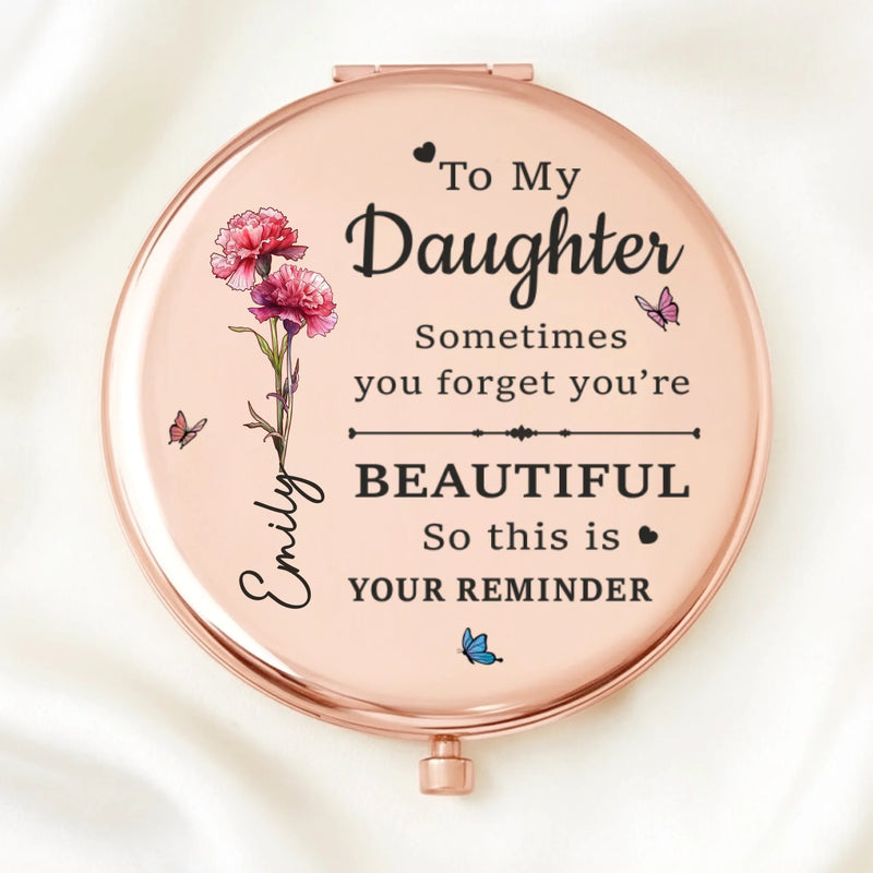 Custom Compact Mirror - Personalized Birthday Gifts For Daughter - A Daughter, My Sweetest Forever