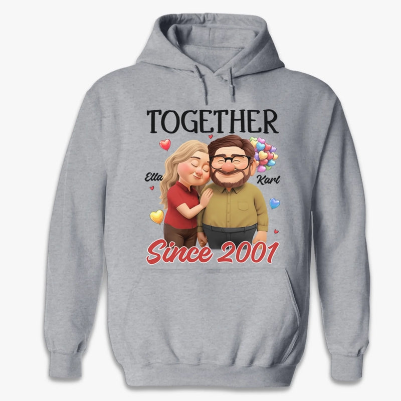 Custom Unisex T-shirt, Premium T-shirt, Hoodie - Personalized Anniversary Wedding Gifts For Husband And Wife, Him And Her - Love Lives Between Us