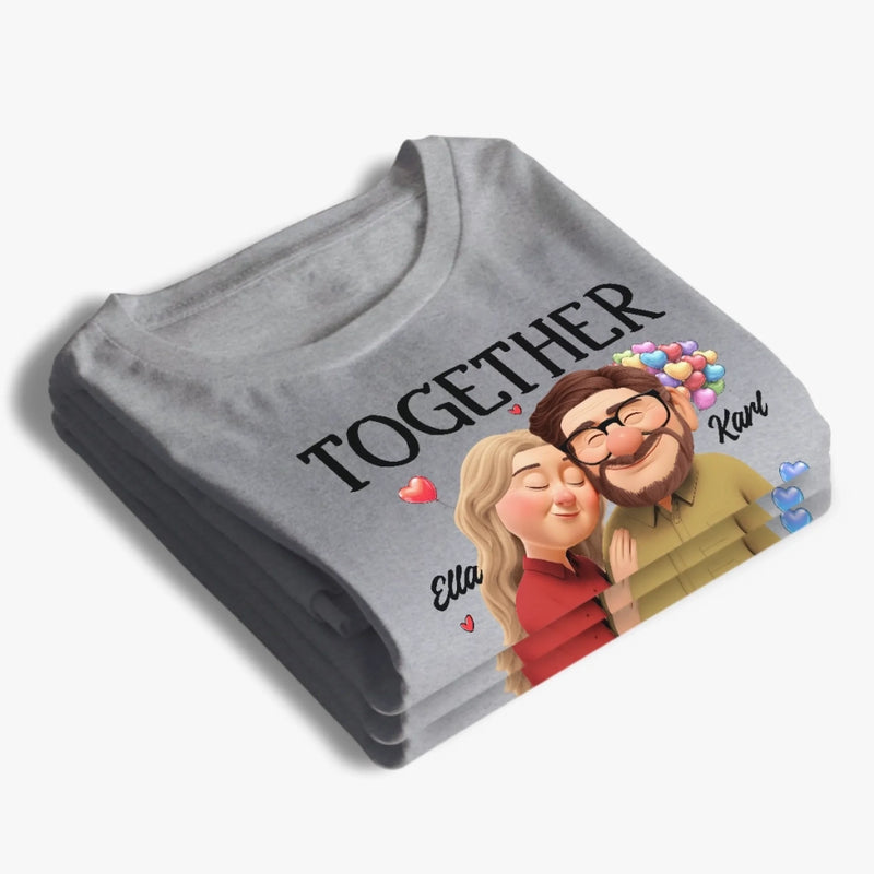 Custom Unisex T-shirt, Premium T-shirt, Hoodie - Personalized Anniversary Wedding Gifts For Husband And Wife, Him And Her - Love Lives Between Us