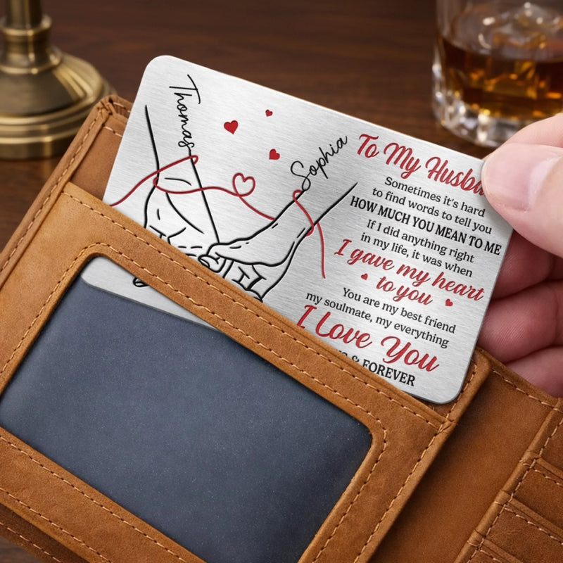 Custom Aluminum Wallet Card - Personalized Anniversary Wedding Gifts For Husband And Wife, Him And Her - Always Choosing You
