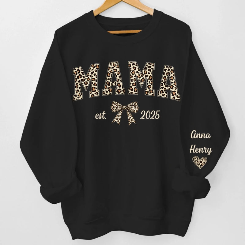 Custom Unisex Sweatshirt, Hoodie With Design On Sleeve - Personalized Mother's Day Gifts For Mom, Grandma - Born To Be Mama