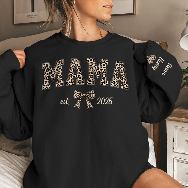 Custom Unisex Sweatshirt, Hoodie With Design On Sleeve - Personalized Mother's Day Gifts For Mom, Grandma - Born To Be Mama