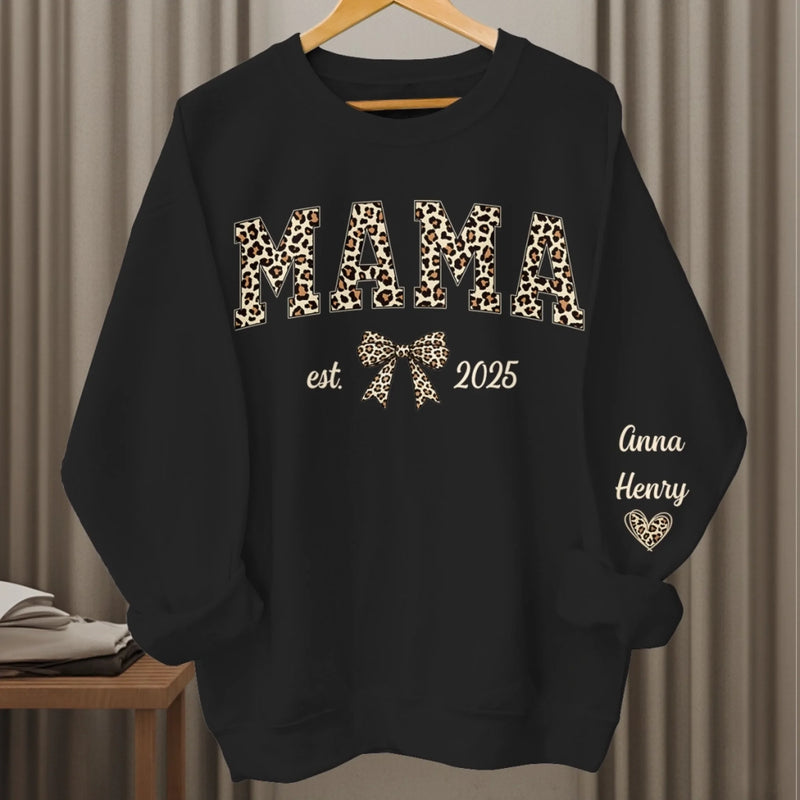 Custom Unisex Sweatshirt, Hoodie With Design On Sleeve - Personalized Mother's Day Gifts For Mom, Grandma - Born To Be Mama