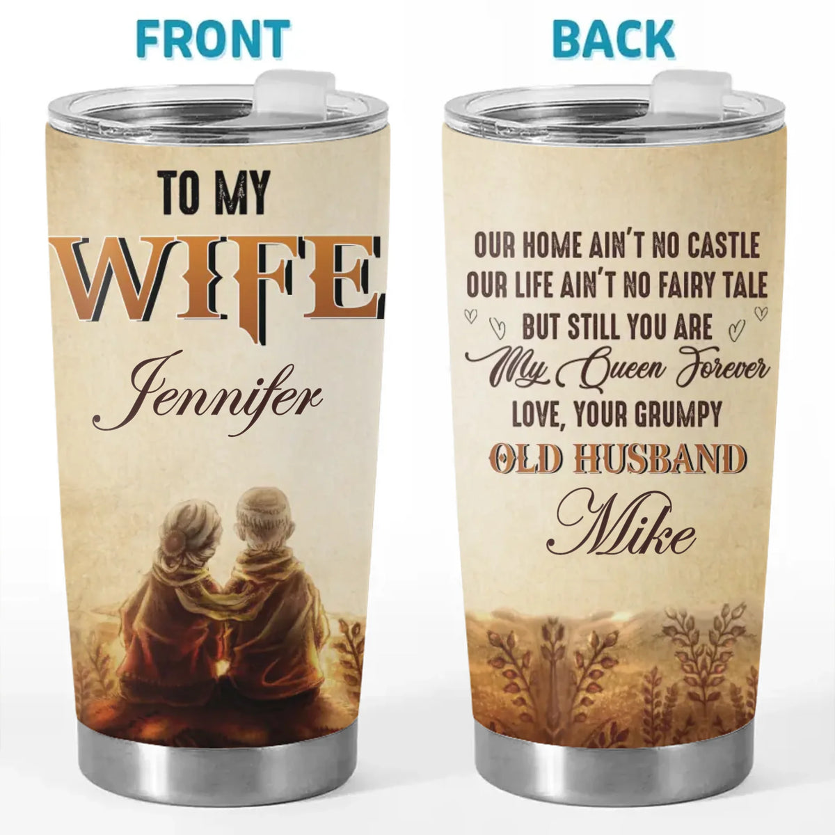 Custom Tumbler - Personalized Anniversary Wedding Gifts For Husband And Wife, Him And Her - Since The Moment I Saw You I Was Yours