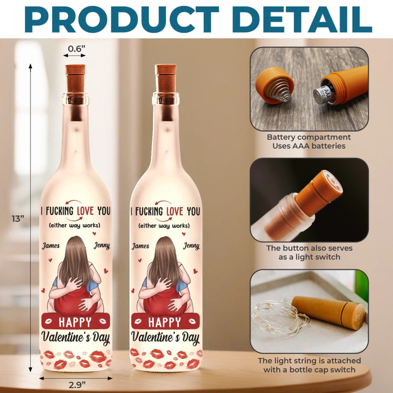 Custom Bottle Lamp - Personalized Anniversary Valentine Wedding Gifts For Husband And Wife, Him And Her - Together We Choose Us