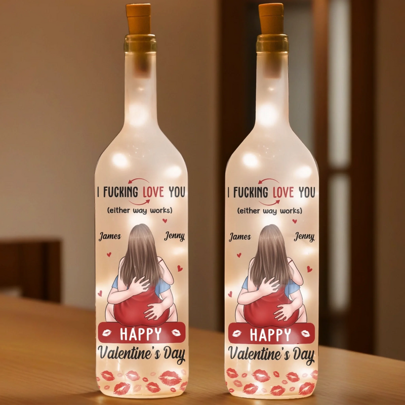 Custom Bottle Lamp - Personalized Anniversary Valentine Wedding Gifts For Husband And Wife, Him And Her - Together We Choose Us