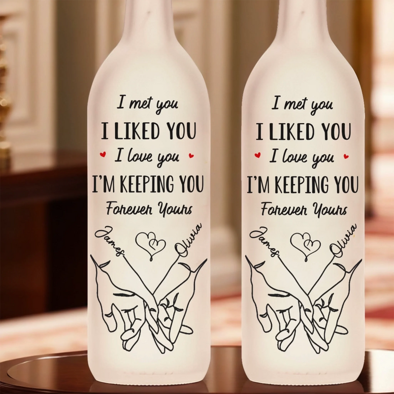 Custom Bottle Lamp - Personalized Anniversary Wedding Gifts For Husband And Wife, Him And Her - Together For A Lifetime