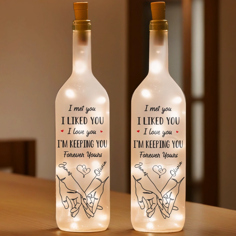 Custom Bottle Lamp - Personalized Anniversary Wedding Gifts For Husband And Wife, Him And Her - Together For A Lifetime