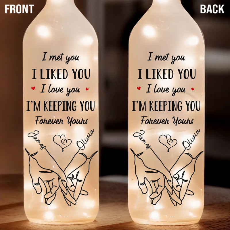Custom Bottle Lamp - Personalized Anniversary Wedding Gifts For Husband And Wife, Him And Her - Together For A Lifetime