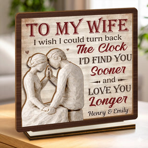 Custom 2-Layered Wooden Plaque - Personalized Anniversary Wedding Gifts For Husband And Wife, Him And Her - Our Love Holds Strong