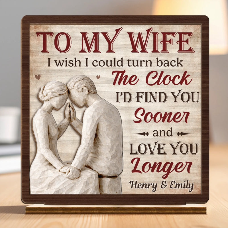 Custom 2-Layered Wooden Plaque - Personalized Anniversary Wedding Gifts For Husband And Wife, Him And Her - Our Love Holds Strong