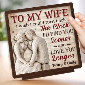 Custom 2-Layered Wooden Plaque - Personalized Anniversary Wedding Gifts For Husband And Wife, Him And Her - Our Love Holds Strong