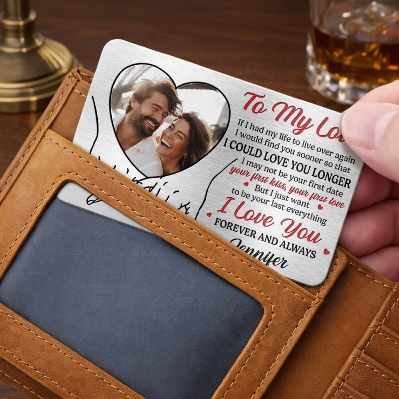 Custom Photo Aluminum Wallet Card - Personalized Anniversary Wedding Gifts For Husband And Wife, Him And Her - You Are My Safe Place