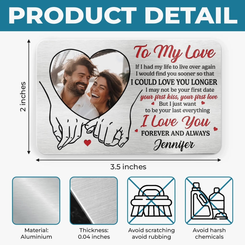 Custom Photo Aluminum Wallet Card - Personalized Anniversary Wedding Gifts For Husband And Wife, Him And Her - You Are My Safe Place