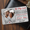 Custom Photo Aluminum Wallet Card - Personalized Anniversary Wedding Gifts For Husband And Wife, Him And Her - You Are My Safe Place