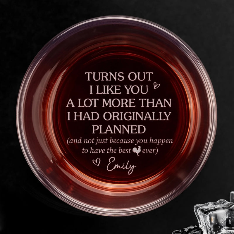Custom Whiskey Glass With Bottom And Side Engraving - Personalized Anniversary Wedding Gifts For Husband And Wife, Him And Her - Love Aged To Perfection