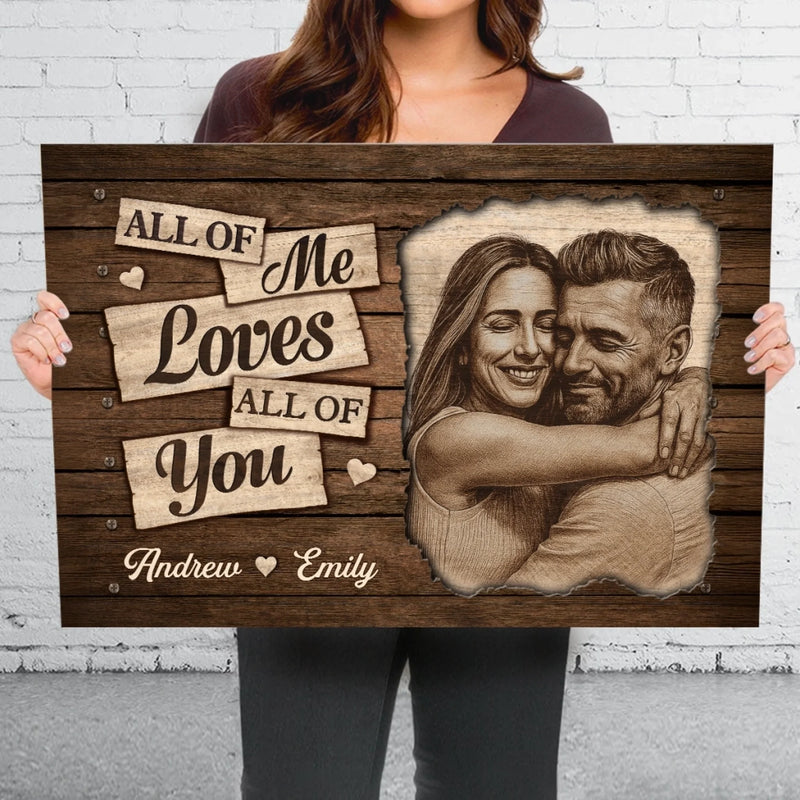 Custom Photo Horizontal Canvas - Personalized Anniversary Wedding Gifts For Husband And Wife, Him And Her - Together Life Feels Kinder