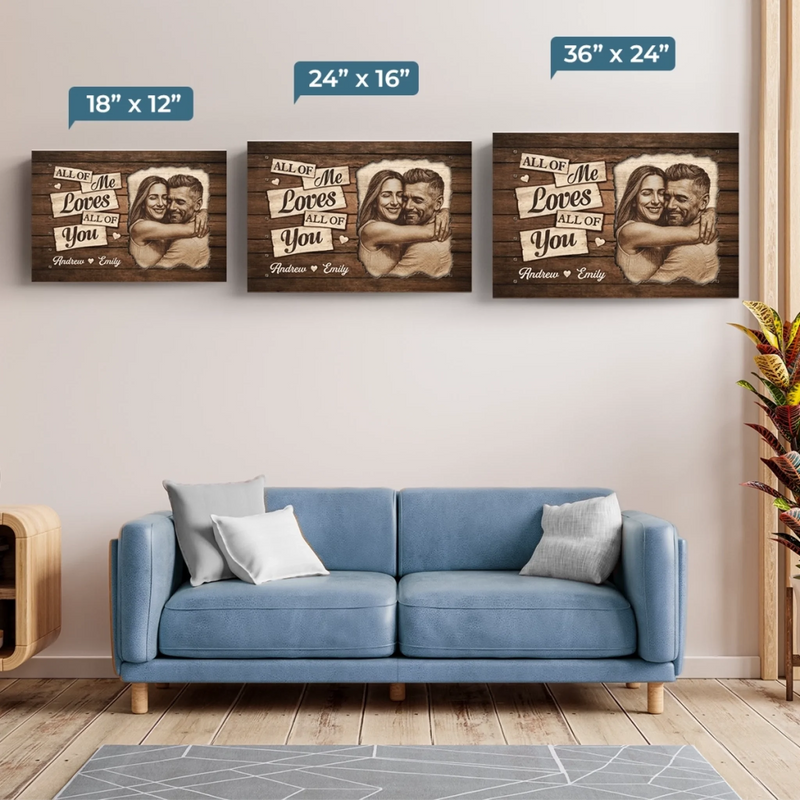 Custom Photo Horizontal Canvas - Personalized Anniversary Wedding Gifts For Husband And Wife, Him And Her - Together Life Feels Kinder