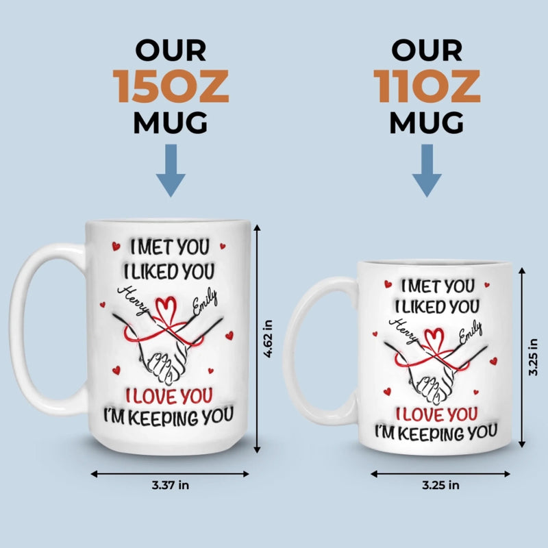 Custom 3D Inflated Effect Printed Mug - Personalized Anniversary Wedding Gifts For Husband And Wife, Him And Her - You Are My Constant Joy
