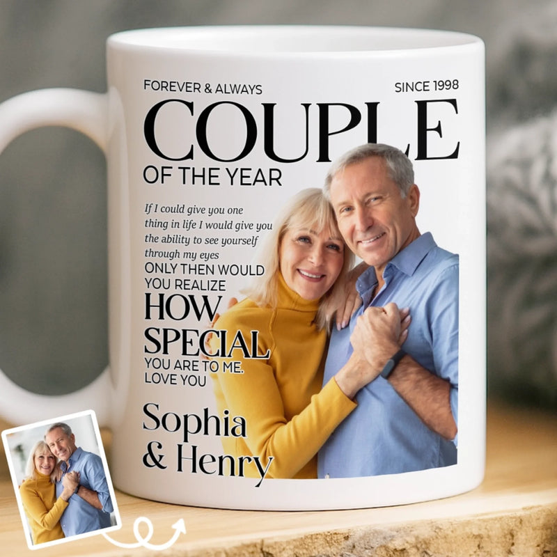 Custom Photo Mug - Personalized Anniversary Wedding Gifts For Husband And Wife, Him And Her - Love That Feels Natural