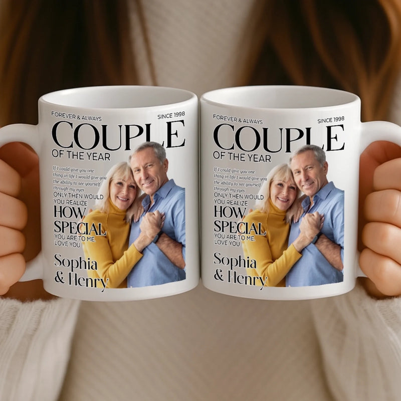 Custom Photo Mug - Personalized Anniversary Wedding Gifts For Husband And Wife, Him And Her - Love That Feels Natural