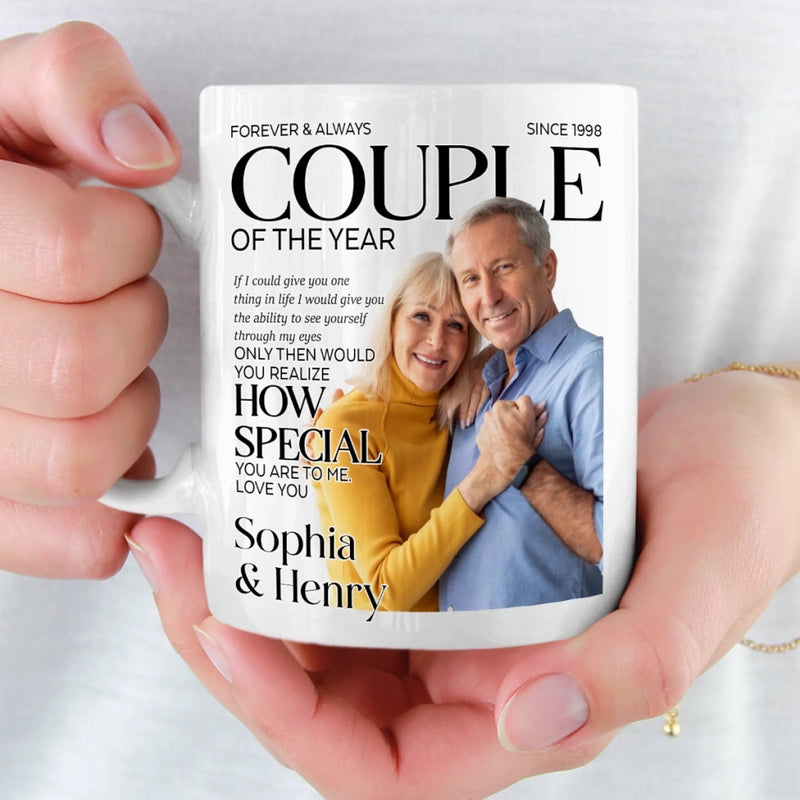 Custom Photo Mug - Personalized Anniversary Wedding Gifts For Husband And Wife, Him And Her - Love That Feels Natural