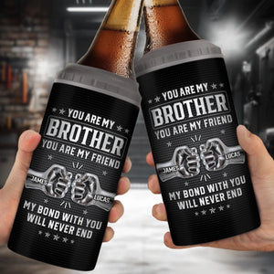 Custom 4 In 1 Can Cooler Tumbler - Personalized Birthday Gifts For Brother - Bound By Blood, Backed By Trust