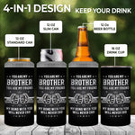 Custom 4 In 1 Can Cooler Tumbler - Personalized Birthday Gifts For Brother - Bound By Blood, Backed By Trust
