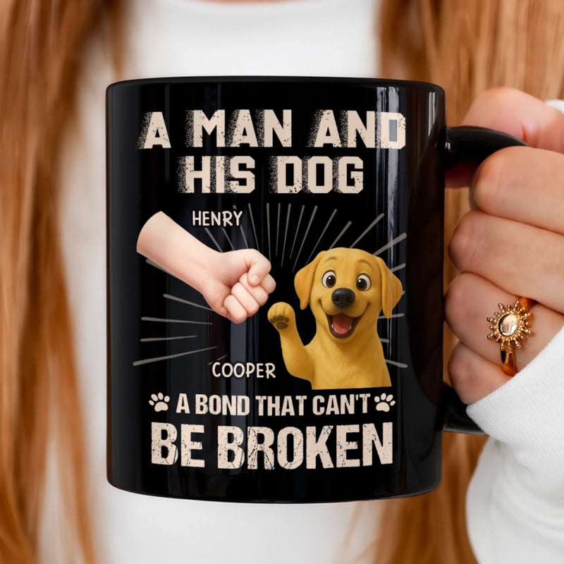 Custom Black Mug - Personalized Birthday Gifts For Dog Cat Lovers, Dog Dad And Mom, Cat Owners - Fur Makes Me Happy
