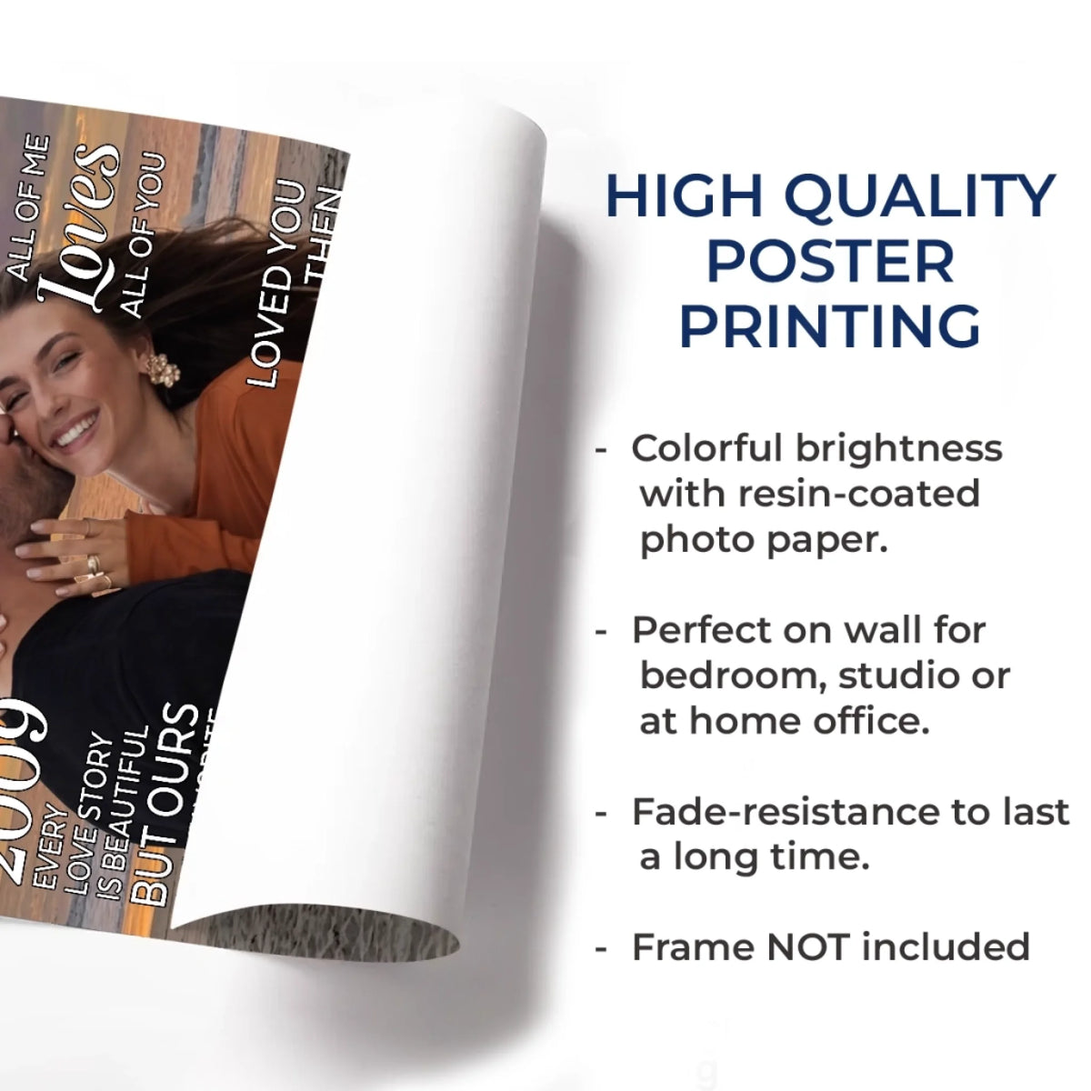 Custom Photo Vertical Poster - Personalized Anniversary Wedding Gifts For Husband And Wife, Him And Her - Love Finds Us Every Day
