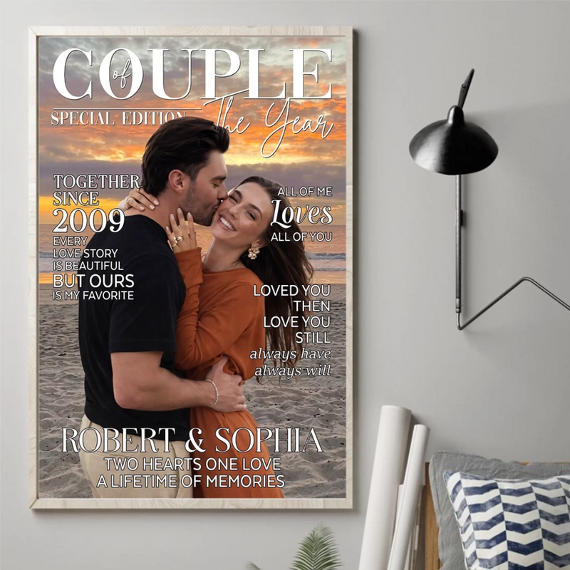 Custom Photo Vertical Poster - Personalized Anniversary Wedding Gifts For Husband And Wife, Him And Her - Love Finds Us Every Day
