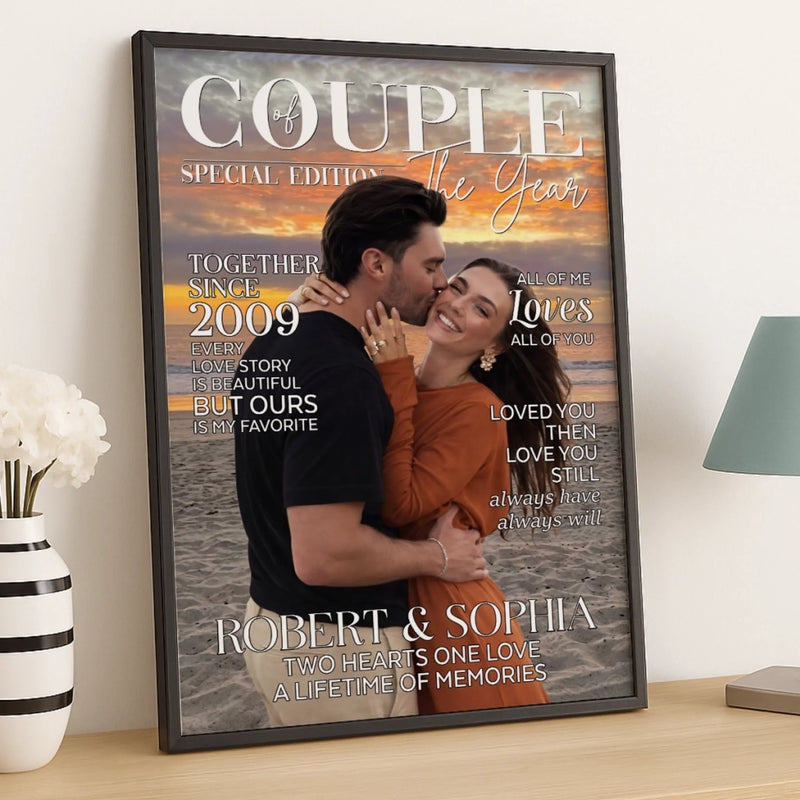 Custom Photo Vertical Poster - Personalized Anniversary Wedding Gifts For Husband And Wife, Him And Her - Love Finds Us Every Day