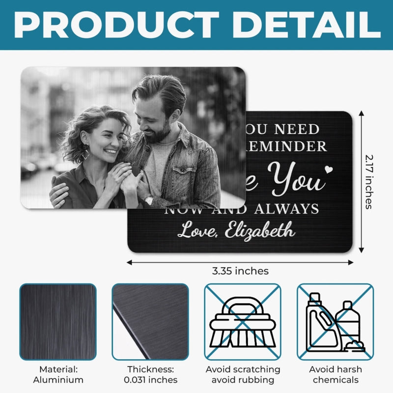 Custom Photo Metal Wallet Card - Personalized Anniversary Wedding Gifts For Husband And Wife, Him And Her - Together Feels Calm And True