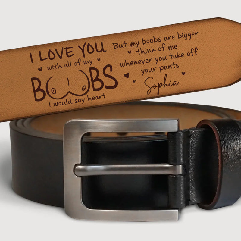 Custom Engraved Leather Belt - Personalized Anniversary Wedding Gifts For Husband And Wife, Him And Her - You Are My Everyday Choice