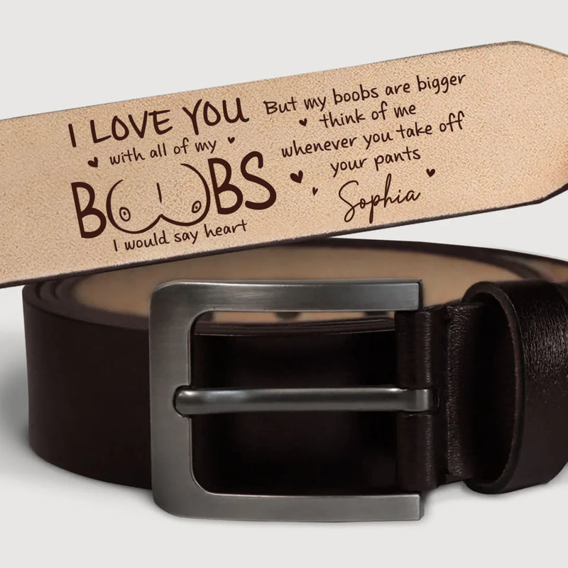 Custom Engraved Leather Belt - Personalized Anniversary Wedding Gifts For Husband And Wife, Him And Her - You Are My Everyday Choice