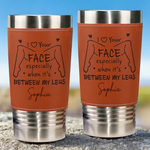 Custom Printed Leather Tumbler - Personalized Anniversary Wedding Gifts For Husband And Wife, Him And Her - Love Built On Small Moments