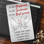 Custom Aluminum Wallet Card - Personalized Anniversary Wedding Gifts For Husband And Wife, Him And Her - Two Hearts Growing Forward