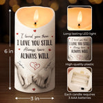 Custom LED Candle - Personalized Anniversary Wedding Gifts For Husband And Wife, Him And Her - Love Feels Safe With You