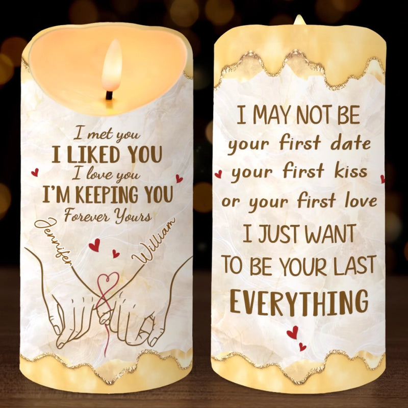 Custom LED Candle - Personalized Anniversary Wedding Gifts For Husband And Wife, Him And Her - You Make My Days Brighter