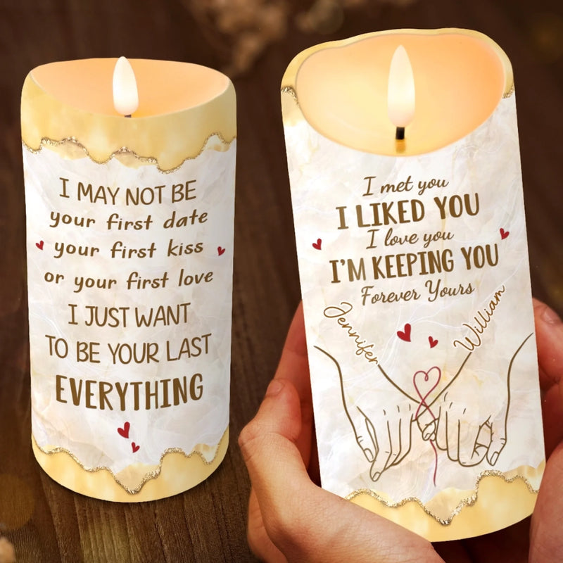 Custom LED Candle - Personalized Anniversary Wedding Gifts For Husband And Wife, Him And Her - You Make My Days Brighter