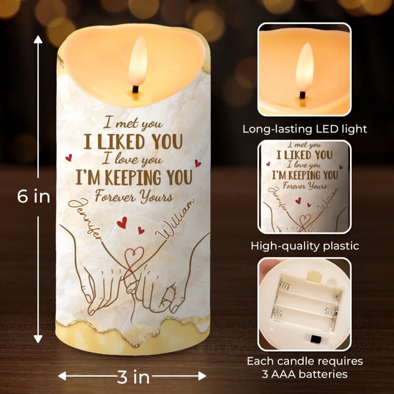 Custom LED Candle - Personalized Anniversary Wedding Gifts For Husband And Wife, Him And Her - You Make My Days Brighter