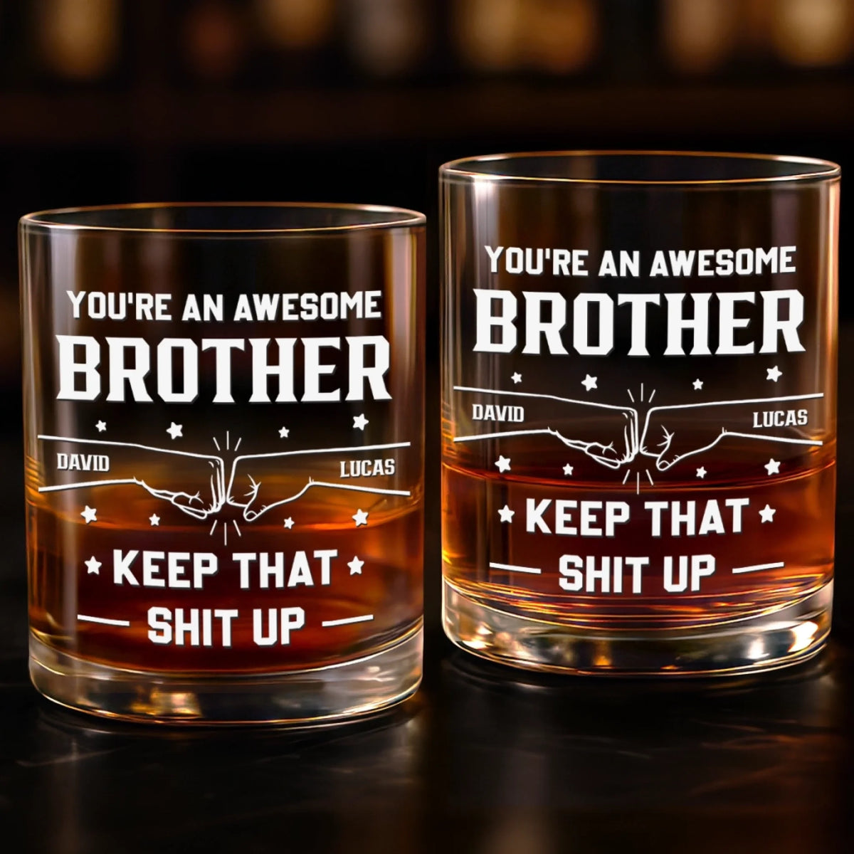 Custom Whiskey Glass - Personalized Birthday Gifts For Brother - For The Brother Who Gets It