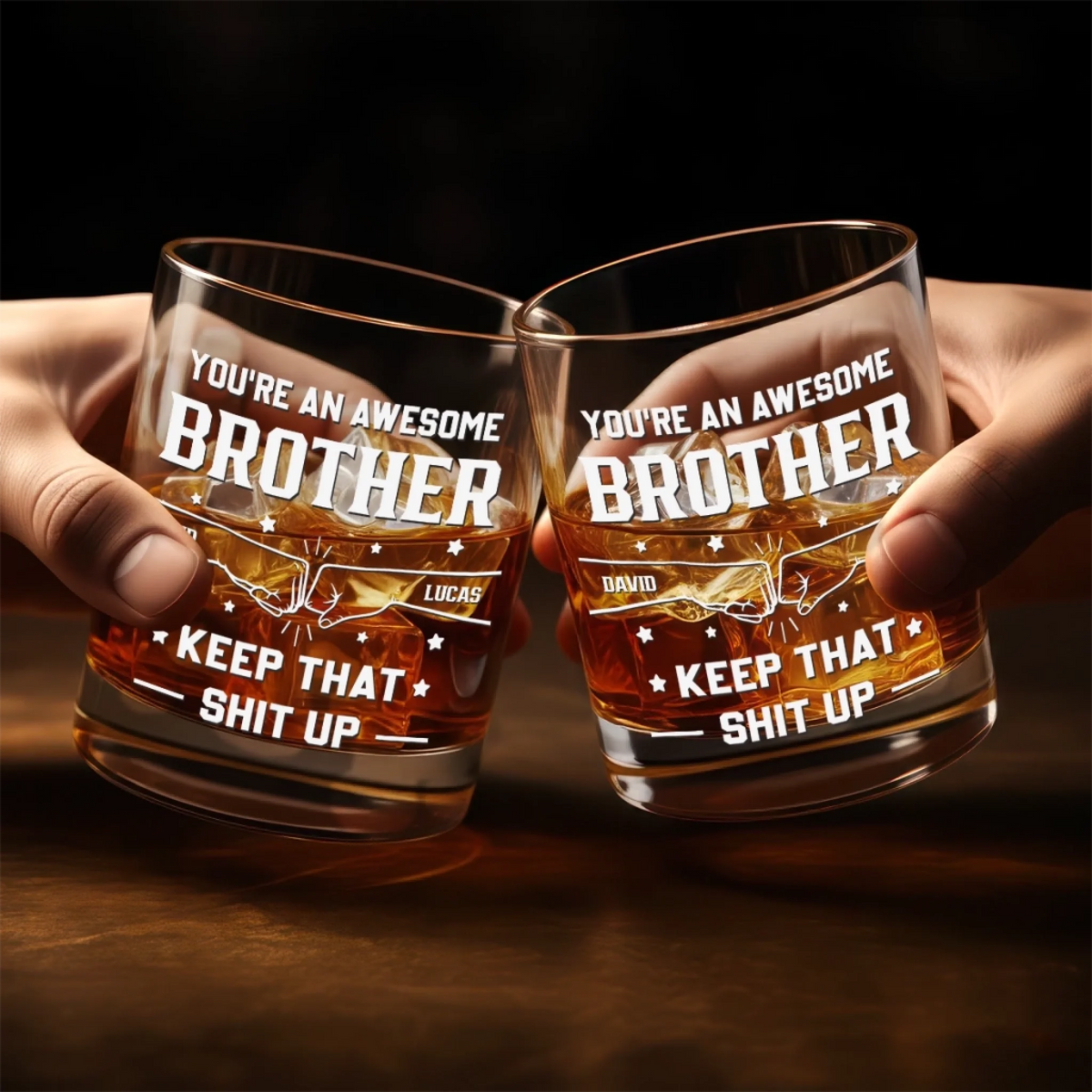 Custom Whiskey Glass - Personalized Birthday Gifts For Brother - For The Brother Who Gets It