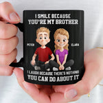 Custom Black Mug - Personalized Birthday Gifts For Brother - Chaos Runs In The Family