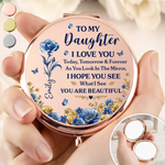 Custom Compact Mirror - Personalized Birthday Gifts For Daughter - Forever My Little Girl
