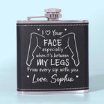 Custom Hip Flask - Personalized Anniversary Wedding Gifts For Husband And Wife, Him And Her - Love Feels Simple With You