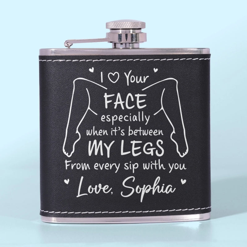Custom Hip Flask - Personalized Anniversary Wedding Gifts For Husband And Wife, Him And Her - Love Feels Simple With You