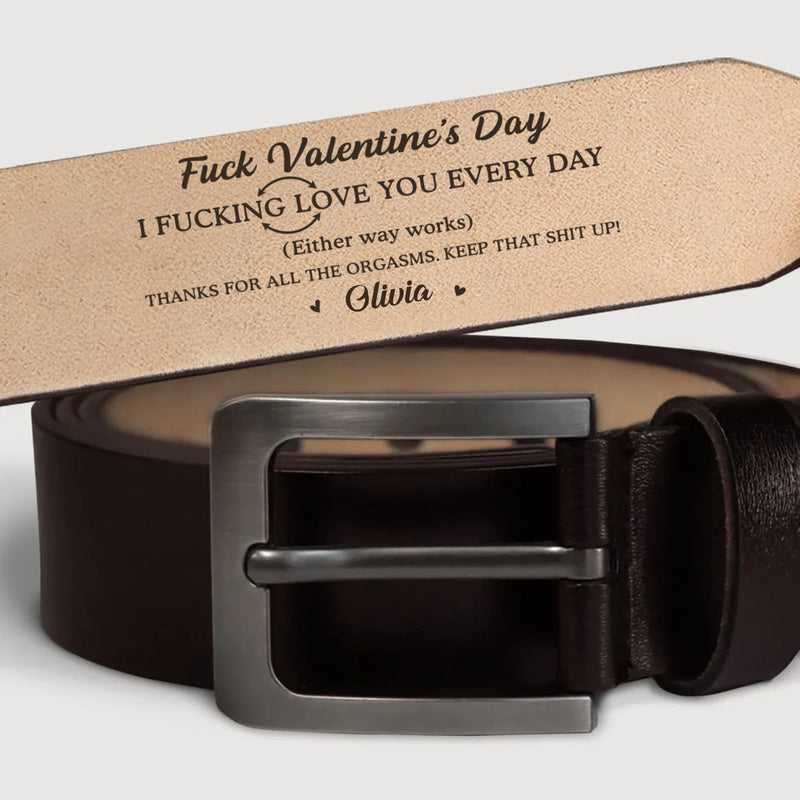 Custom Engraved Leather Belt - Personalized Anniversary Wedding Gifts For Husband And Wife, Him And Her - Love That Holds Us