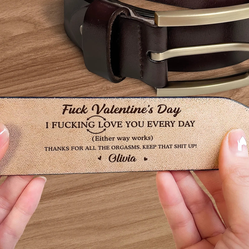 Custom Engraved Leather Belt - Personalized Anniversary Wedding Gifts For Husband And Wife, Him And Her - Love That Holds Us